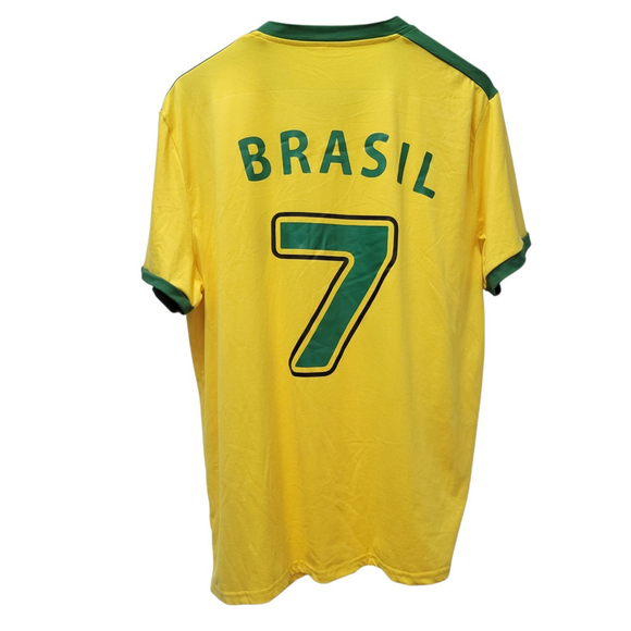 Brazil National Team Home Unisex Crewneck Soccer Jersey #7 Excellent Condition - Picture 4 of 6